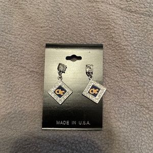 Collegiate Athletic Georgia Tech CZ earrings never worn